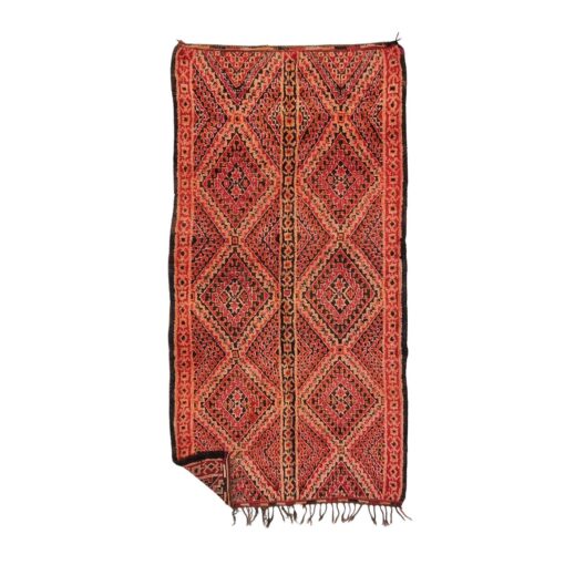GEMMA - Red And Black Rug - Berber Vintage Geometric Carpet 6x12