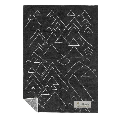 JAYLA – Beni Ourain Rug – Black Abstract Custom Size Rug