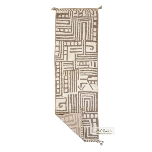 NOKRA – Gray and White Rug – Wool Beni Ourain Abstract Custom Rug
