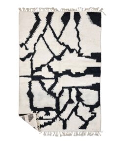 SOUHA – Black And White Abstract Rug – Beni Ourain Berber Carpet 6x9