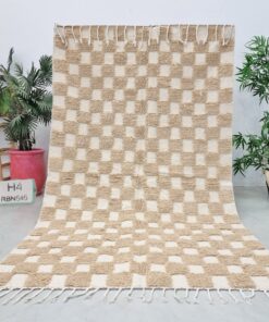 Alternative view of SAIF – Beige And White Rug – Berber Beni Ourain Tufted Carpet 4x8