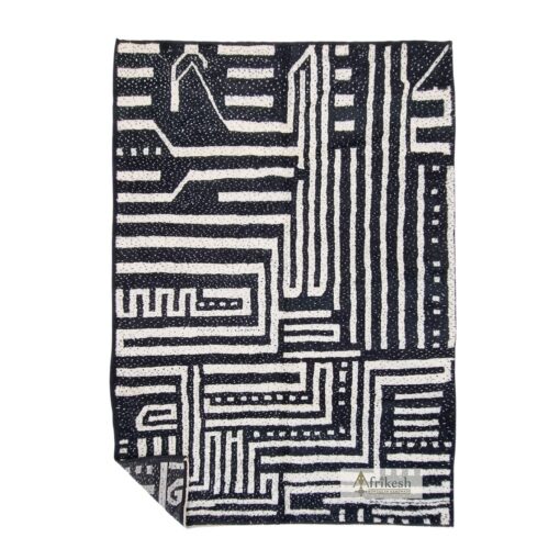 HAKIYA – Black And White Rug – Beni Ourain Abstract Custom Rug