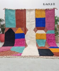 Alternative view of HAYDI – Colorful Rug – Handmade Beni Ourain Funky Carpet 8x9