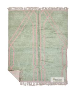 HILA – Green And Pink Rug – Beni Ourain Tufted Custom Rug Sizes