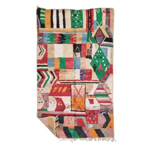 BAHIJA - Multicolor Carpet - Handmade Boujaad Geometric Rug 5x9