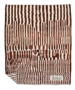 SHAWIA – Moroccan Brown Striped Rug – Beni Ourain Rug - Custom Sizes