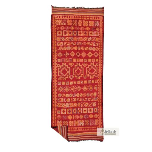 MIRAM - Vintage Rug 6x15 - Red Moroccan Sbai Rug