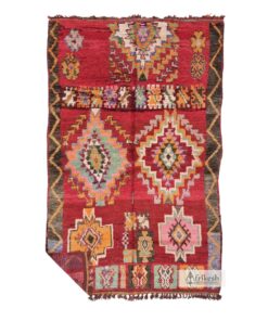 KANYA - Red Moroccan Boho Rug - Vintage Carpet 6x9