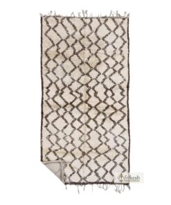 SARAB - Beni Ourain Cream and Brown Rug - Vintage Geometric Rug 6x12