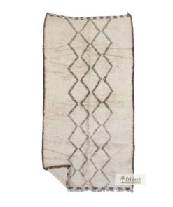 ZOMURODA- Beni Ourain White and Brown Rug - Vintage Diamond Rug 6x13