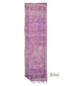 BARBARA - Moroccan Faded Mauve Rug - Vintage Sbai Carpet 5x18