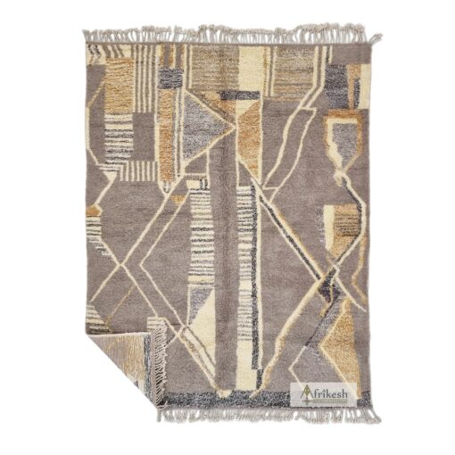 YOUME – Beni Ourain Rug 8x10 - Abstract Gray Moroccan Rug