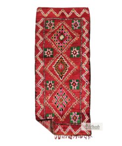 WAYAN - Moroccan Vintage Red Rug - Berber Geometric Carpet 5x13