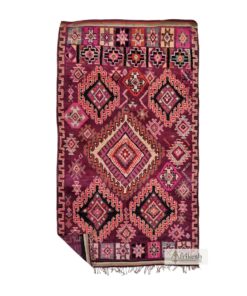 SEEBAK - Mauve Moroccan Vintage Rug - Berber Diamond Carpet 5x9