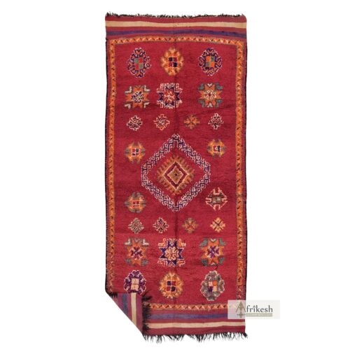 YARA - Red Moroccan Rug - Berber Vintage Sbai Carpet 5x12