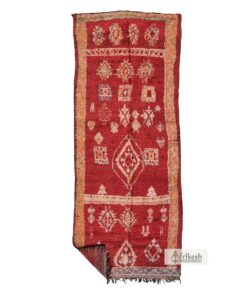 RAFIA - Red Moroccan Rug - Bohemian Vintage Abstract Carpet 5x12