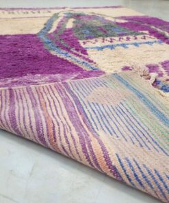 Pink rug corner folded