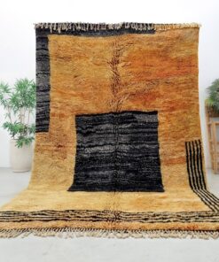 Alternative view of DIFAY -  Mrirt Beni Rug 6x9 - Geometric Brown Shag Moroccan Rug