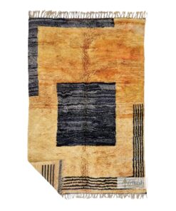 DIFAY -  Mrirt Beni Rug 6x9 - Geometric Brown Shag Moroccan Rug