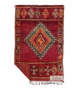 SILIS - Maroon Rug - Moroccan Vintage Geometric Carpet 6x9