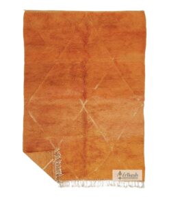 JAFAT - Moroccan Orange Shag Rug- Wool Beni Mrirt Tufted Rug 7x9