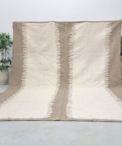 Alternative view of RAMADI – Pale Slate & White Rug –  Zanafi Kilim Abstract Custom Rugs