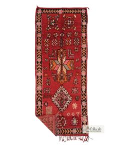 ROSA - Red Rug - Bohemian Vintage Geometric Carpet 3x9