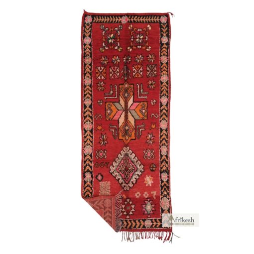 ROSA - Red Rug - Bohemian Vintage Geometric Carpet 3x9