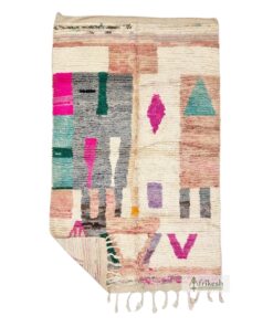 ISHTIAQ - Cream Moroccan Rug - Boho Boujaad Abstract Rug 5x8