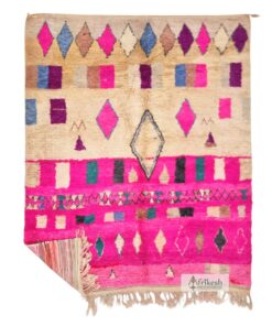 ASHIBA - Boho Rug 8x10 - Pink Wool Boujaad Moroccan Rug
