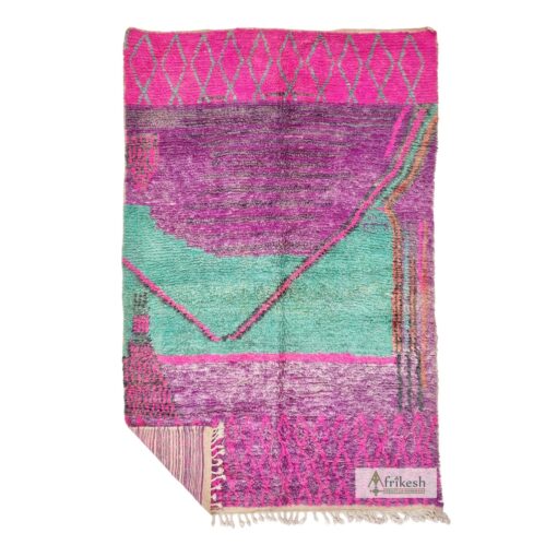ROAYA - Dark Purple Rug - Berber Boujaad Abstract Rug 6x9
