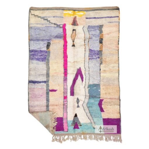 TIFANA- Boujaad Boho Rug 8x10 - Purple Abstract Moroccan Rug