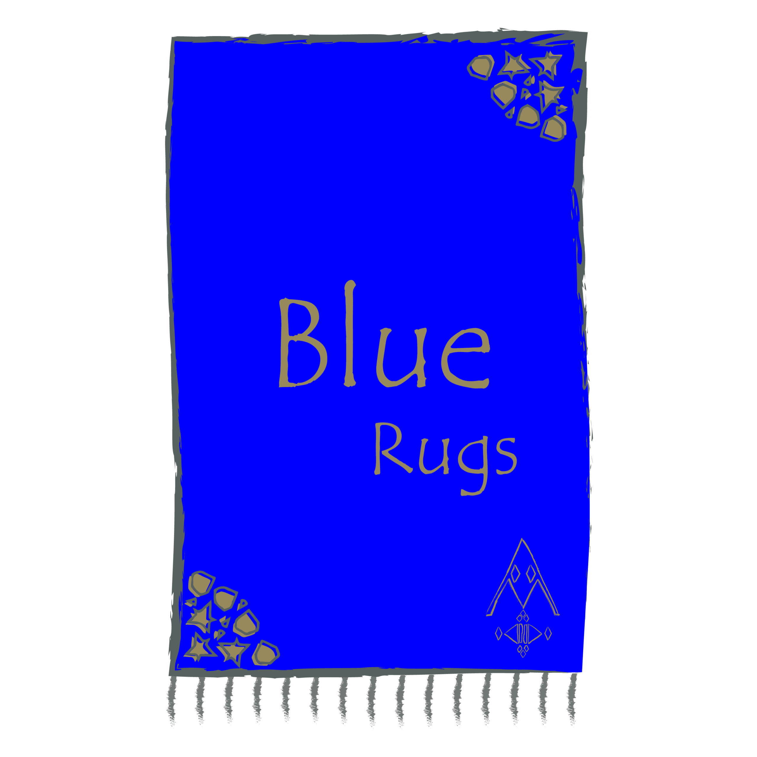 Blue wool Rug
