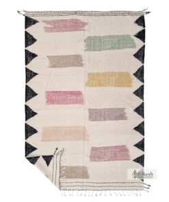 NARAY – Flatweave Abstract Rug – White & Black Custom Kilim Rug