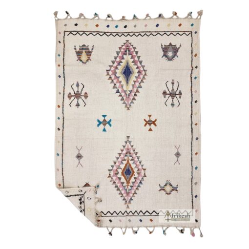 AYFAL – White Kilim Rug – Geometric Custom Zanafi Rugs