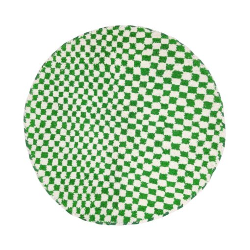 GUL - Beni Ourain Rug - Checkered Green Round Rug
