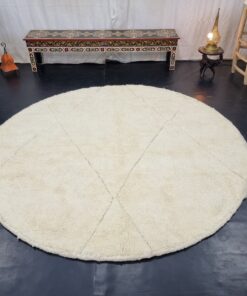 Alternative view of FERAL - Beni Ourain Rug - Tufted White Round Rug