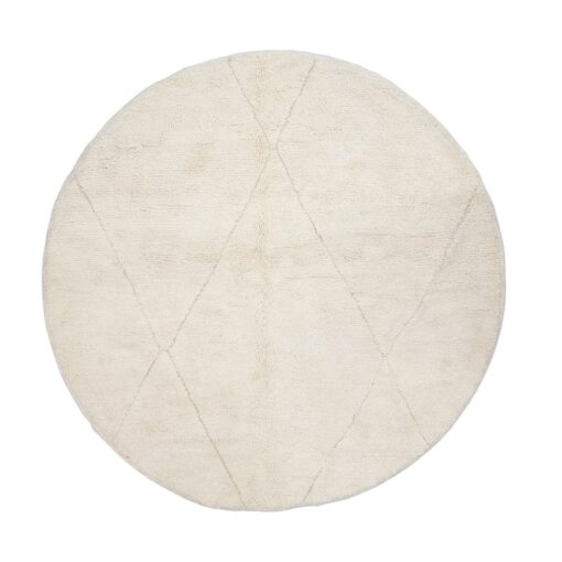 FERAL - Beni Ourain Rug - Tufted White Round Rug