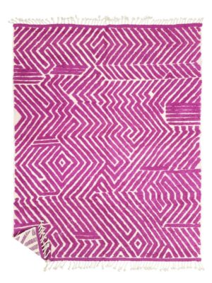MATAHA - Beni Ourain Rug – Tufted Custom Dark Pink Rug