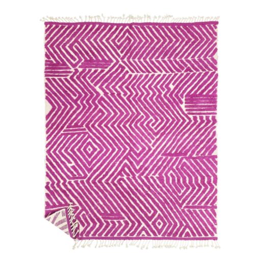 MATAHA - Beni Ourain Rug – Tufted Custom Dark Pink Rug