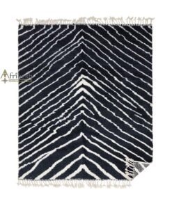 LOUHO – Beni Ourain Black & White Rug – Custom Striped Moroccan Rug
