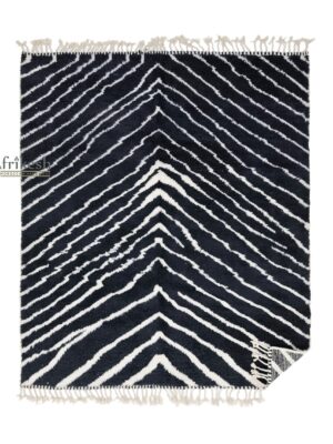 LOUHO – Beni Ourain Black & White Rug – Custom Striped Moroccan Rug