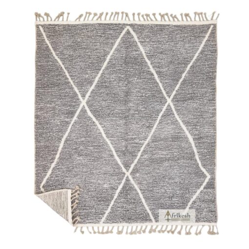 ARMA – Gray & White Rug– Beni Ourain Geometric Custom Rug Sizes