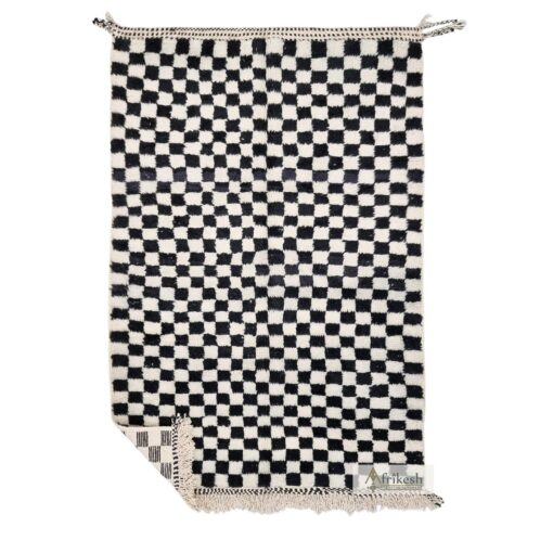 ARSH - Beni Ourain Rug – Checkered Custom Black & White Rug