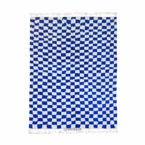 EPSIA - Beni Ourain Rug – Checkered Custom Blue & White Rug