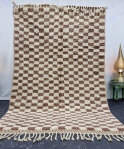 Alternative view of ATOBAR - Beni Ourain Rug – Checkered Brown & Cream Custom Rug