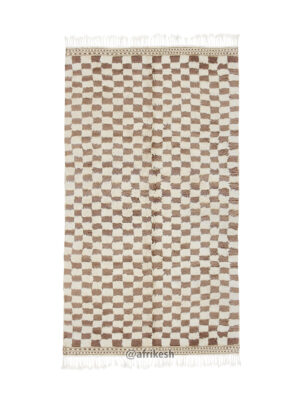ATOBAR - Beni Ourain Rug – Checkered Brown & Cream Custom Rug