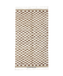 ATOBAR - Beni Ourain Rug – Checkered Brown & Cream Custom Rug