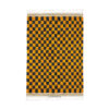 SARAH- Beni Ourain Rug – Checkered Black & Orange Custom Rug Sizes