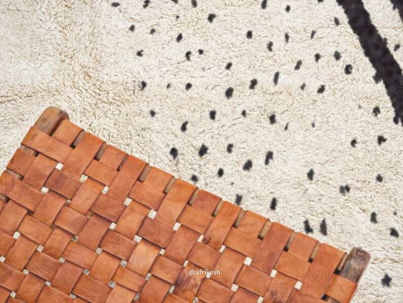 Ameni – Beige and White Rug- Beni Ourain Dotted Carpet– Custom Sizes - Image 5